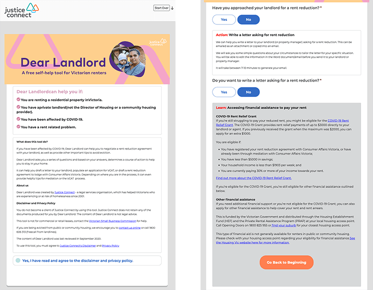 2 screenshots of the version 2 of Dear Landlord